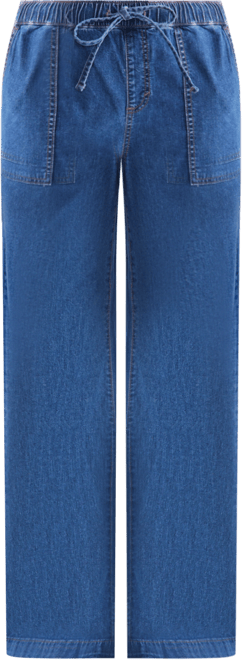 売れ筋商品|||ジョーンズニューヨーク カットソー トップス レディース Petite Cotton Patch-Pocket Shirt Striped Medium Wash Blue and White Striped Button Up Shirt - Easy Care Shirt