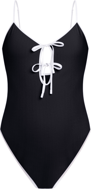 Women's Key Item Stay Connected Tie-Front Swimsuit