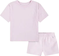 Jordan 1 Mid "Pink Foam/White/Fire Red" Preschool Girls' Shoe