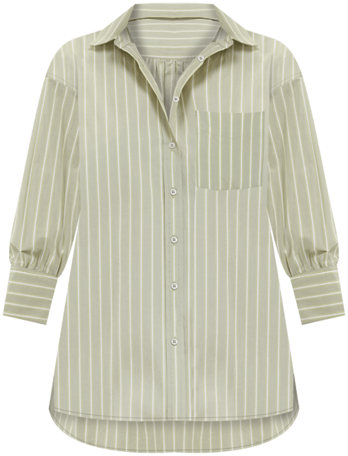 Green Stripe Adair Boyfriend Shirt