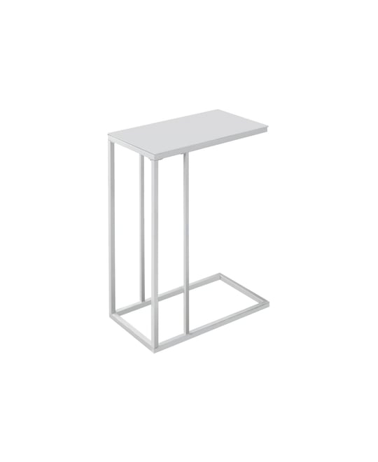 Tempered Glass Accent Table with Sturdy Metal Base