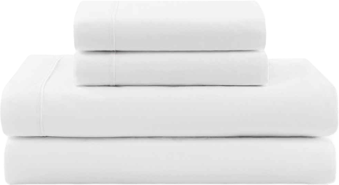 Solid 200-Thread Count Hem Stripe Cotton Percale 3-Pc. Sheet Set, Twin