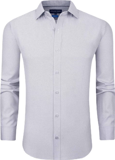 Men's Four Way Stretch Plaid Button Down Dress Shirt