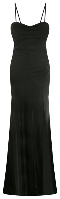 Juniors' Cowlneck Ruched Gown