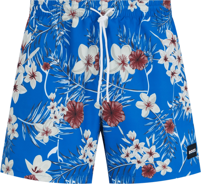 Boss by  Men's Printed Quick-Drying Swim Shorts