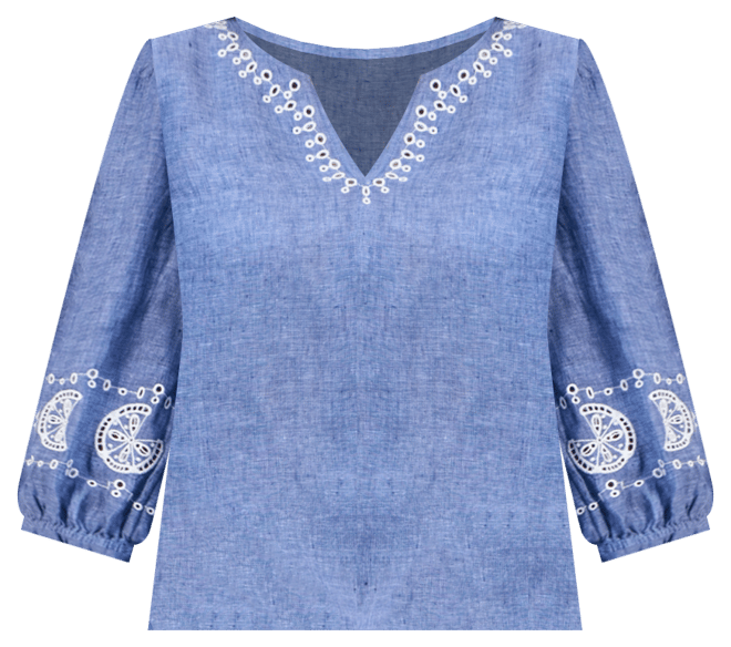 売れ筋商品|||チャータークラブ カットソー トップス レディース Petite Delave Embroidered Linen Blouse, Exclusively at Macy's Blue Ocean Charter Club Petite Delave Embroidered Linen Blouse
