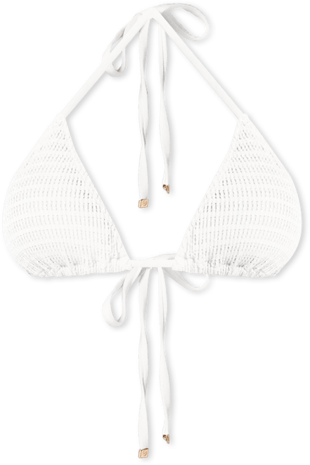 Michael  Women's Crochet Halter String-Tie Triangle Bikini