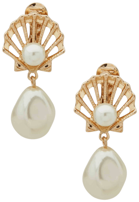 Baroque Shell Clipped Earrings
