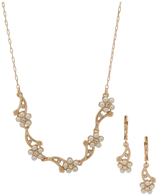 Floral Motif Necklace/Earring Set