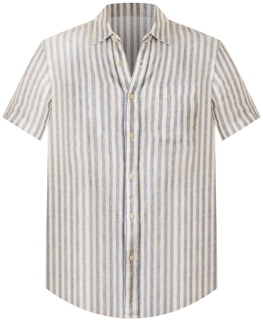 Short-Sleeve Palma Linen Shirt - Horizon Ivory Stripe | Faherty Brand