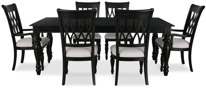 Daria 7-Pc. Dining Set (Rectangular Table, 4 Side Chairs & 2 Arm Chairs), Created for Macy's