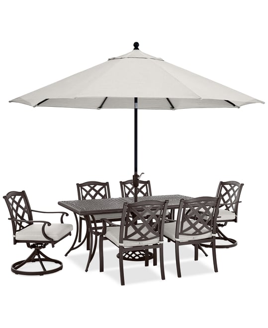 Wythburn Outdoor Dining 7 pc Set (72"x38" Table & 6 Lattice Dining Chairs), Created for Macy's