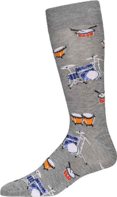 Men's Embroidered Drums Crew Socks