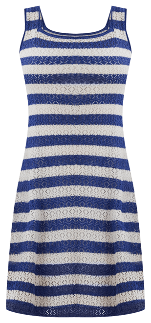 Ralph Lauren★Striped Pointelle-Knit Sweater Dress Striped Pointelle-Knit Sweater Dress