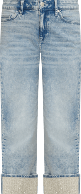Women's High-Rise Crystal-Cuff Jeans