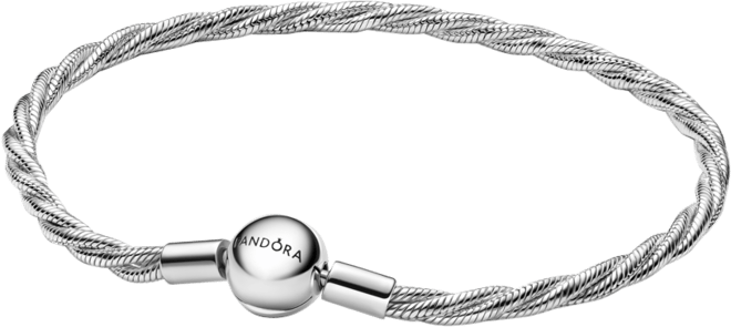 Pandora Sterling Silver Braided Snake Chain Bracelet - Macy's