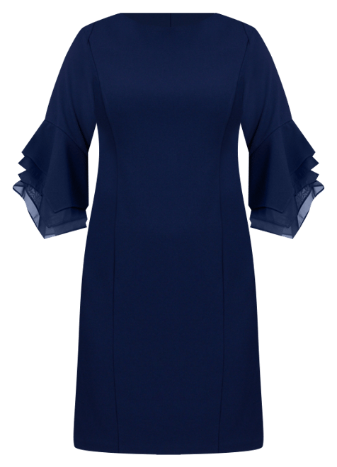 Plus Size Tiered-Cuff 3/4-Sleeve Sheath Dress
