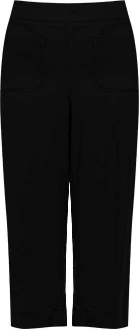 Zac & Rachel Womens Solid 24in. Crop Wide Leg Pants