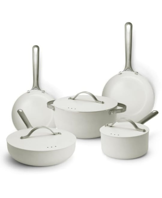 Mobi 8pc Ceramic Nonstick Cookware Set | Cannoli Cream