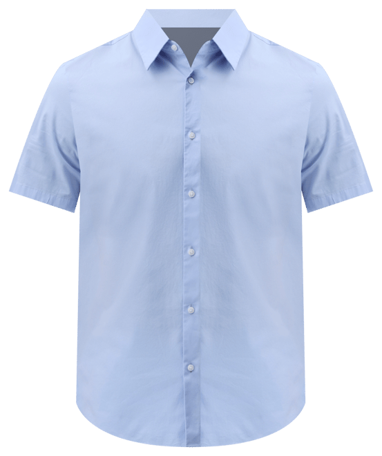 Men's Slim Fit Short Sleeve Solid Stretch Button-Front Shirt