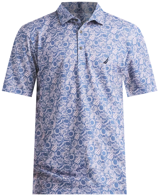 Men's Classic-Fit Moisture-Wicking Printed Performance Golf Polo Shirt