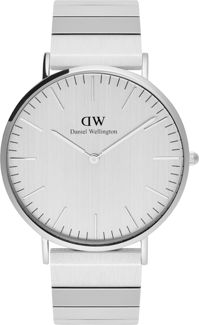 Men's Analog Silver Tone Stainless-Steel Watch, 40mm