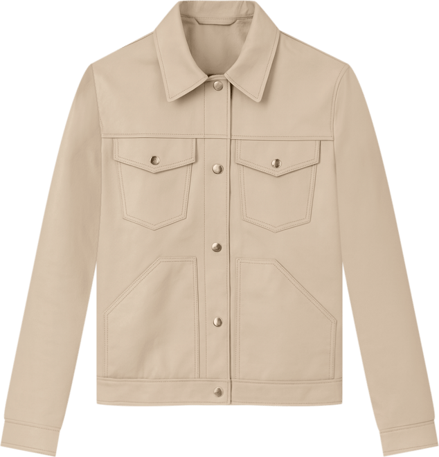 Men's Leather Trucker Jacket, Created for Macy's