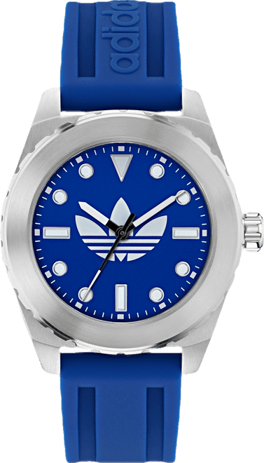 Unisex Analog Blue Silicone Watch, 44mm