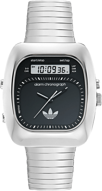 Unisex Analog Silver-Tone Stainless Steel Watch, 37mm