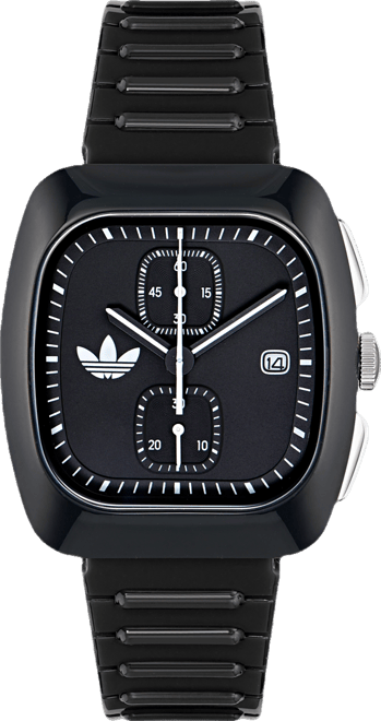 Unisex Chronograph Black Polyurethane Watch, 39mm