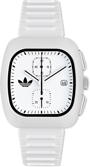 Unisex Chronograph White Polyurethane Watch, 39mm