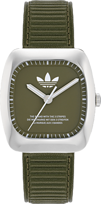Unisex Analog Green Leather Watch, 37mm