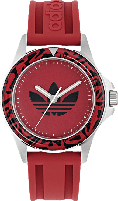 Unisex Analog Red Silicone Watch, 44mm