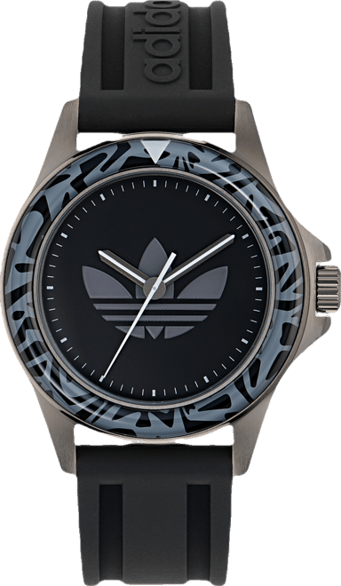 Unisex Analog Black Silicone Watch, 44mm