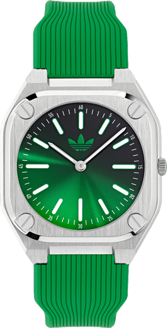 Unisex Analog Green Silicone Watch, 39mm