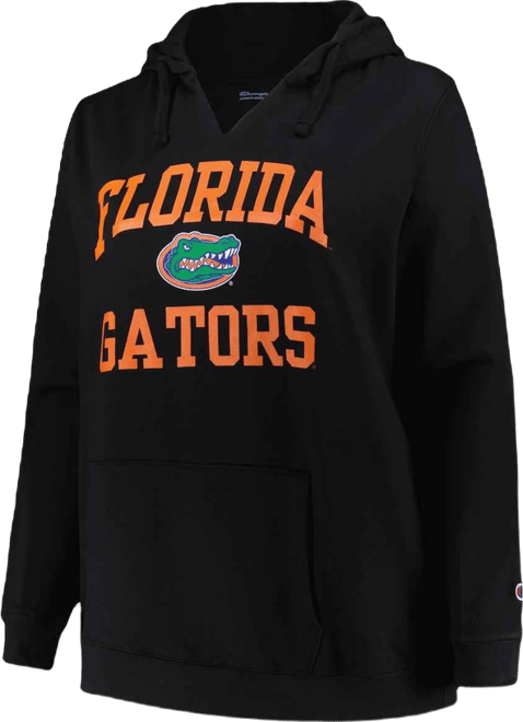 Women's Black Florida Gators Plus Size Heart Soul Notch Neck Pullover Top