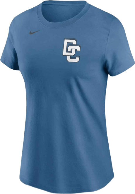 Women's James Wood Blue Washington Nationals 2025 City Connect Fuse Name Number 2.0 T-Shirt