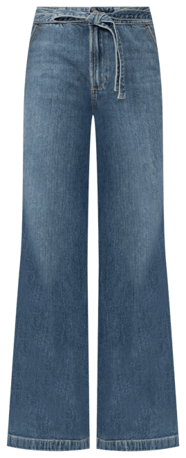 Women's Highly Desirable High Rise Belted Ultra-Wide Leg Jeans