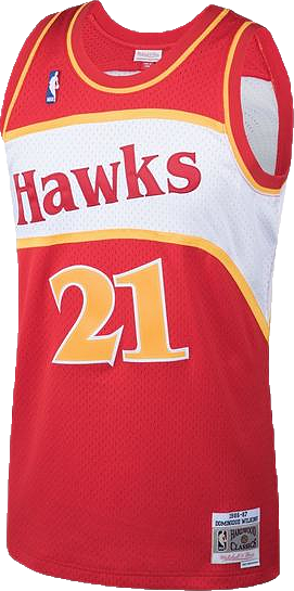 Mitchell & Ness Men's Atlanta Hawks 1986 Dominique Wilkins Road Jersey-Red