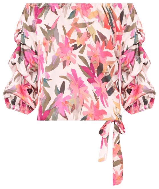 Vince Camuto Women's Floral Off-The-Shoulder Bubble 3/4