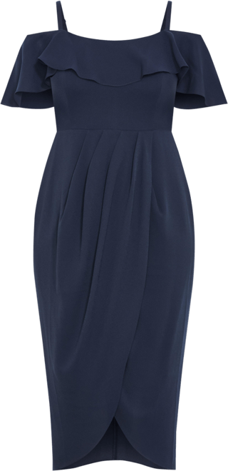 Plus Size Flirtation Drape Midi Dress