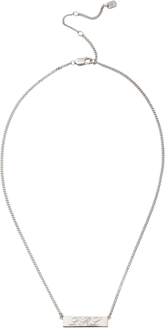 Sterling Silver Logo Script Pendant Necklace, 16" + 3" extender