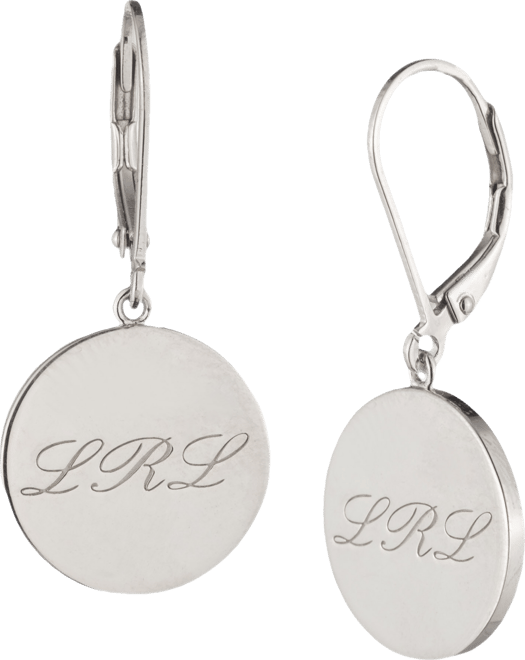 Sterling Silver Logo Script Drop Earrings
