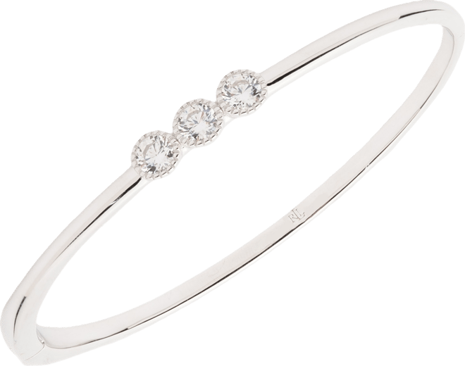 Sterling Silver Cubic Zirconia Bangle Bracelet