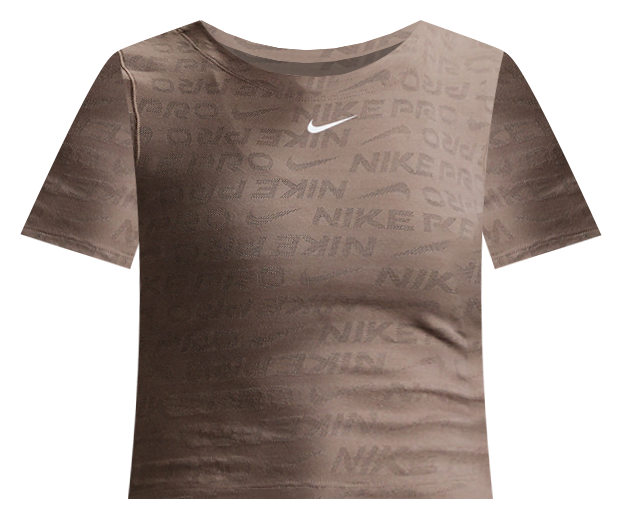Nike Pro Women's Dri-FIT Short-Sleeve Cropped Jacquard Top
