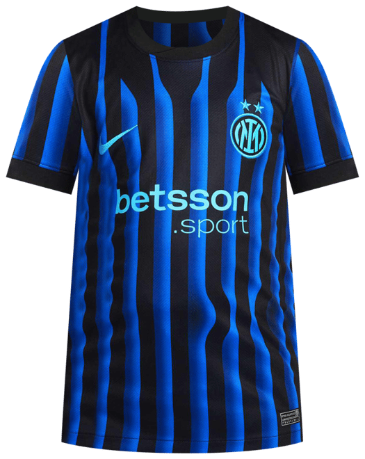 Inter Milan 2025/26 Stadium Home Big Kids' Nike Dri-FIT Soccer Replica Jersey