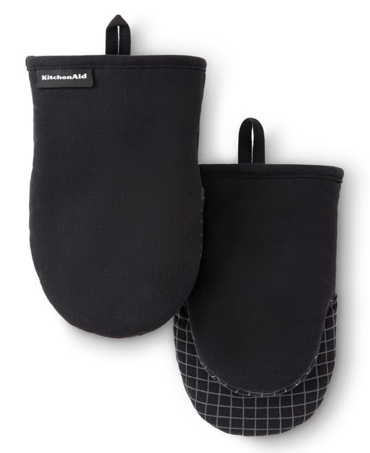 Gourmet Series Gridlines Mini Oven Mitts Set, Pack of 2