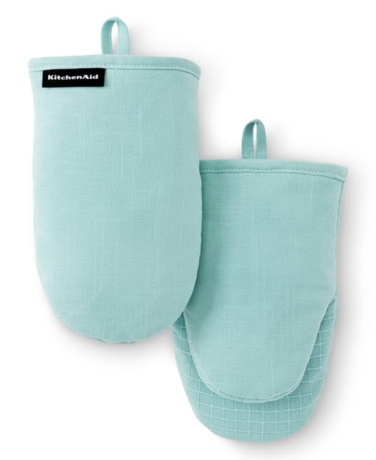 Gourmet Series Gridlines Mini Oven Mitts Set, Pack of 2