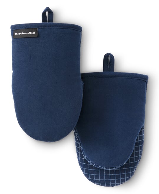 Gourmet Series Gridlines Mini Oven Mitts Set, Pack of 2