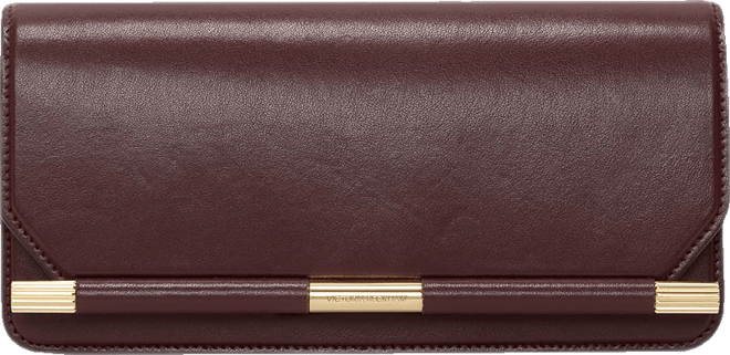202 Clutch Bag In Burgundy Smooth Leather